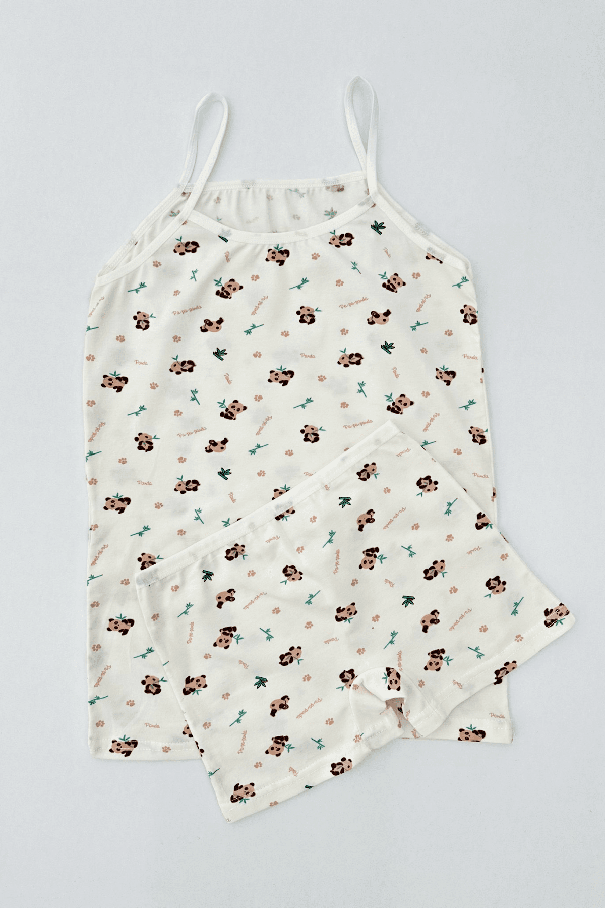 EKRU RENK KOALA DESEN KIZ ÇOCUK ATLET BOXER TAKIM
