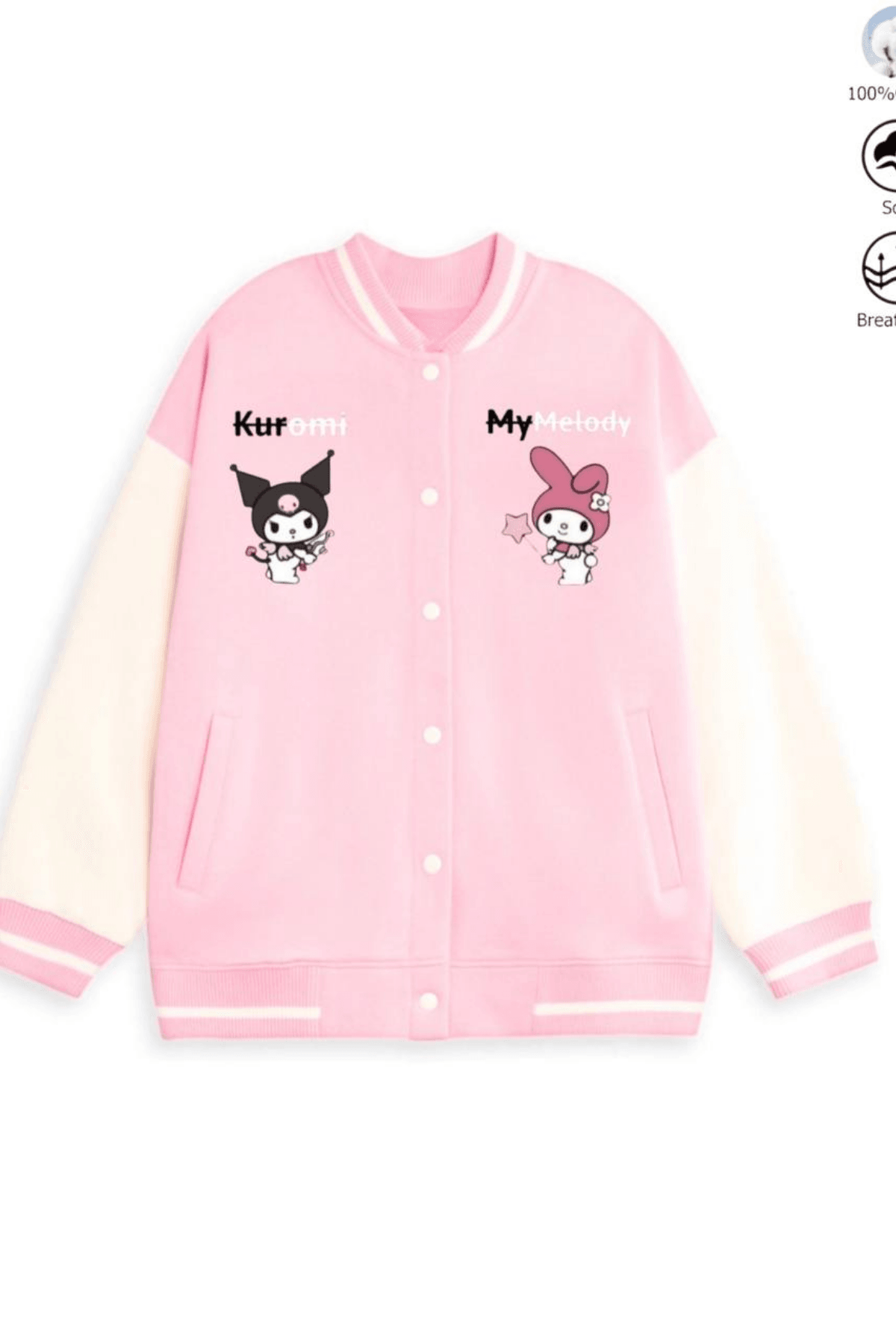 PEMBE RENK KUROMİ BASKILI KIZ ÇOCUK KOLEJ HIRKA (İÇİ ŞARDONLU )
