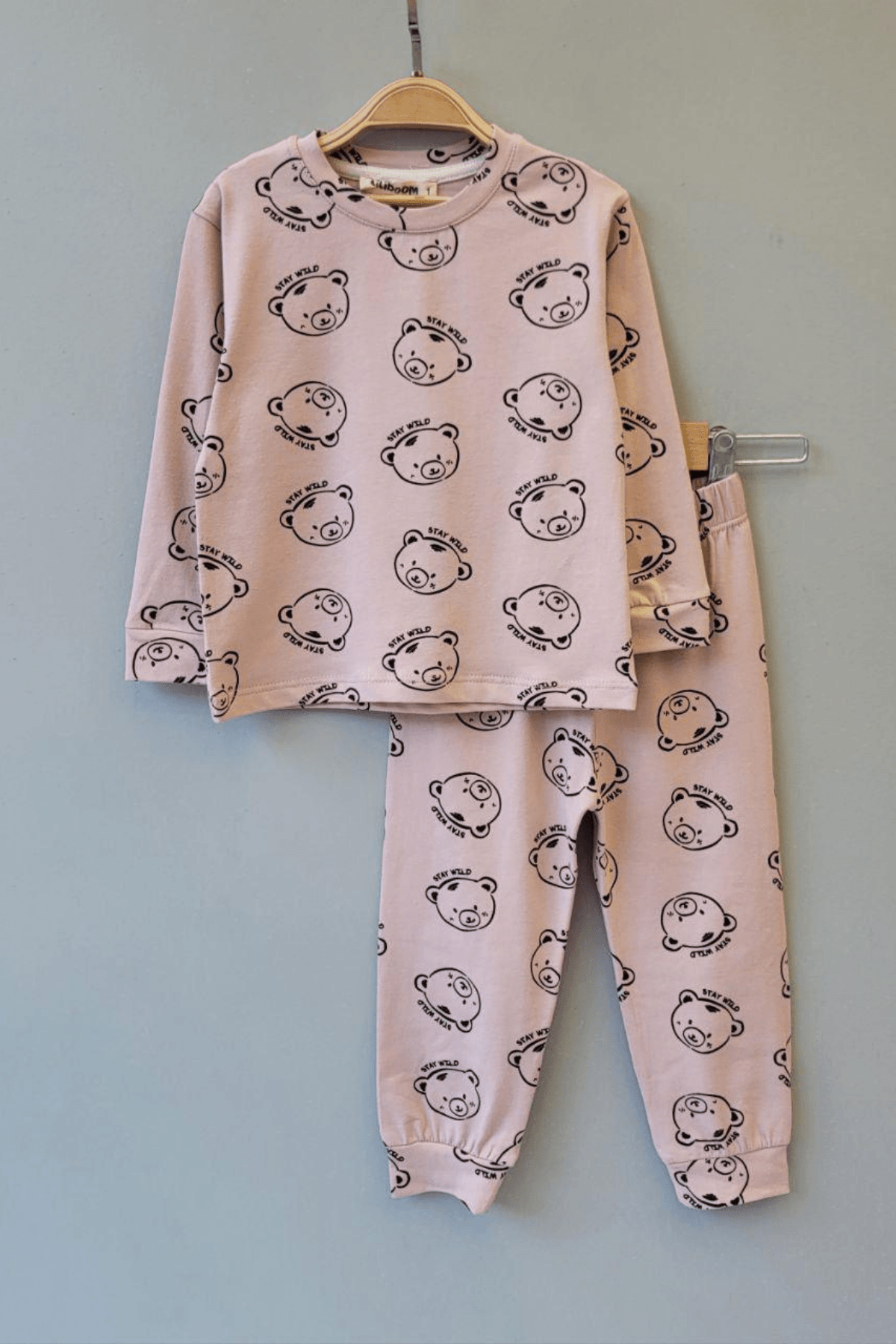 PEMBE AYICIK DESEN KIZ BEBEK PİJAMA TAKIMI 