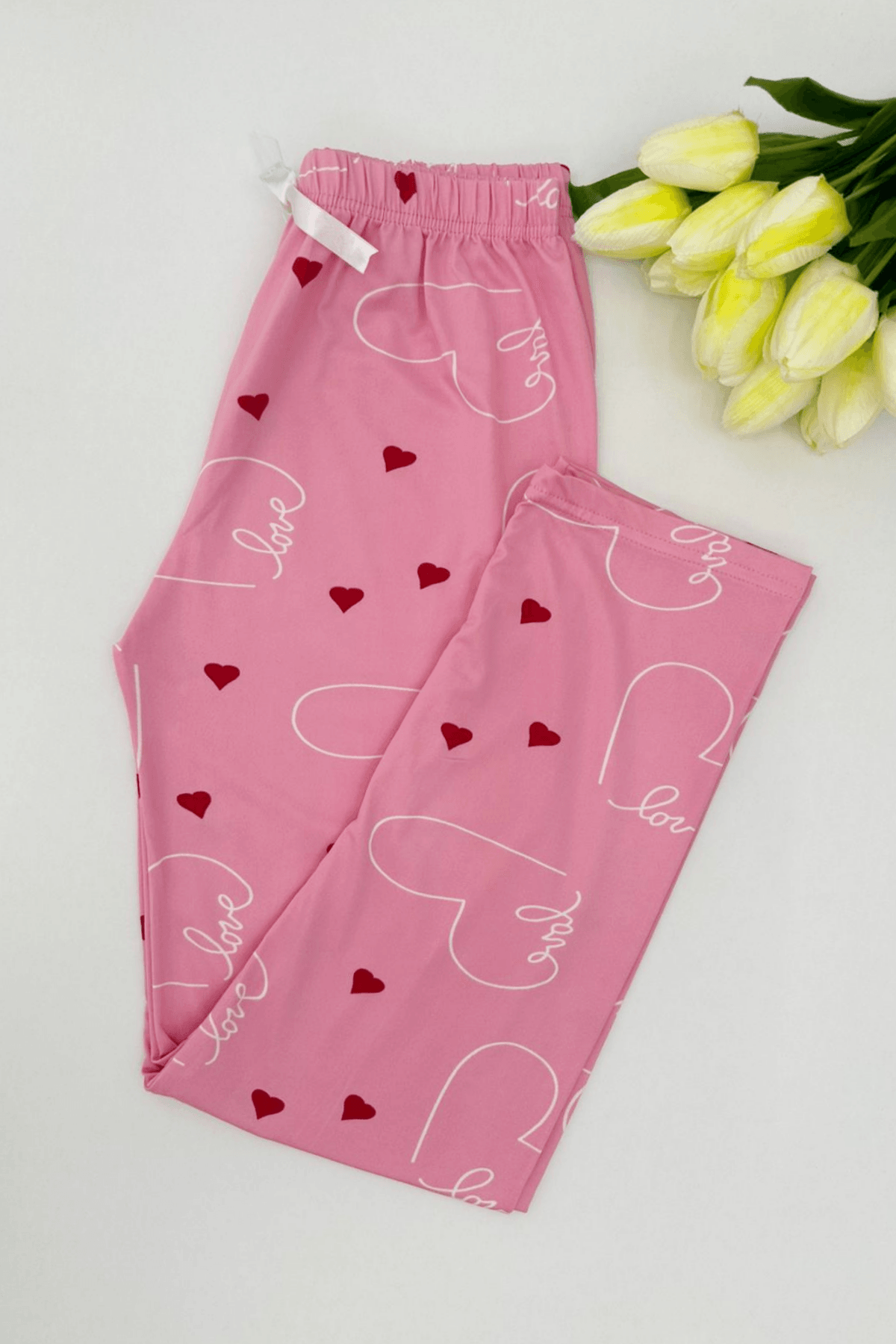 PEMBE KALP DESEN KADIN PİJAMA ALTI