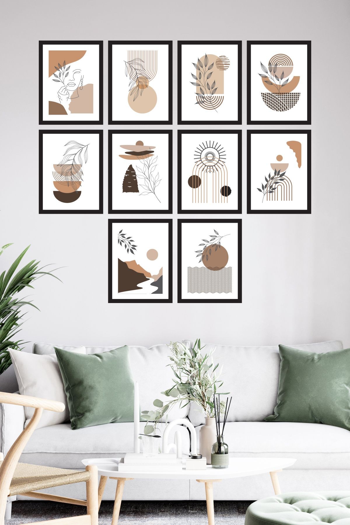 10 Parçaçerçeve Görünümlü Mdf Tablo Seti Bohore
