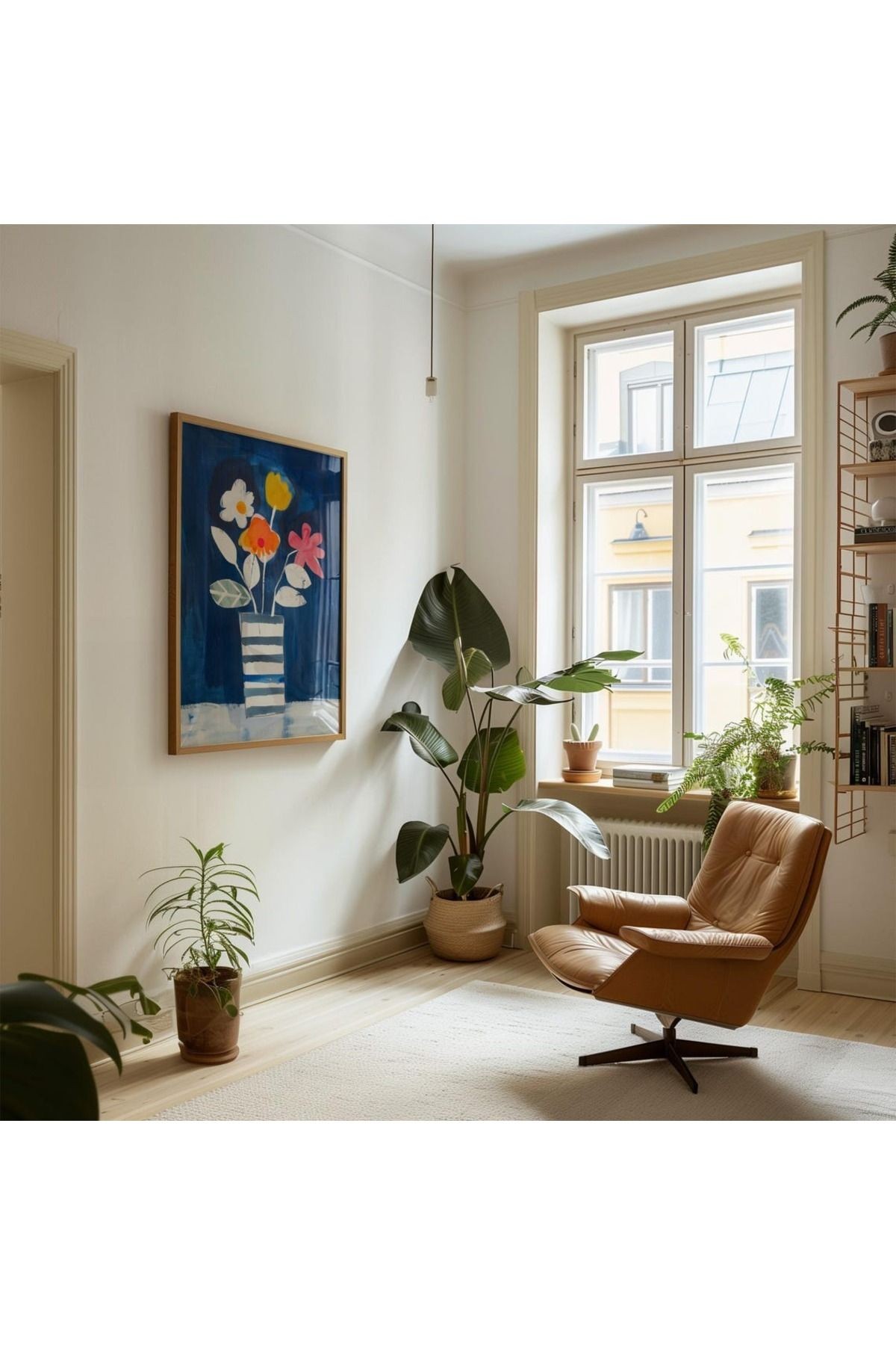 Tek Parça Ahşap Çerçeveli Oturma Odası Salon Mutfak Tablo TK0559