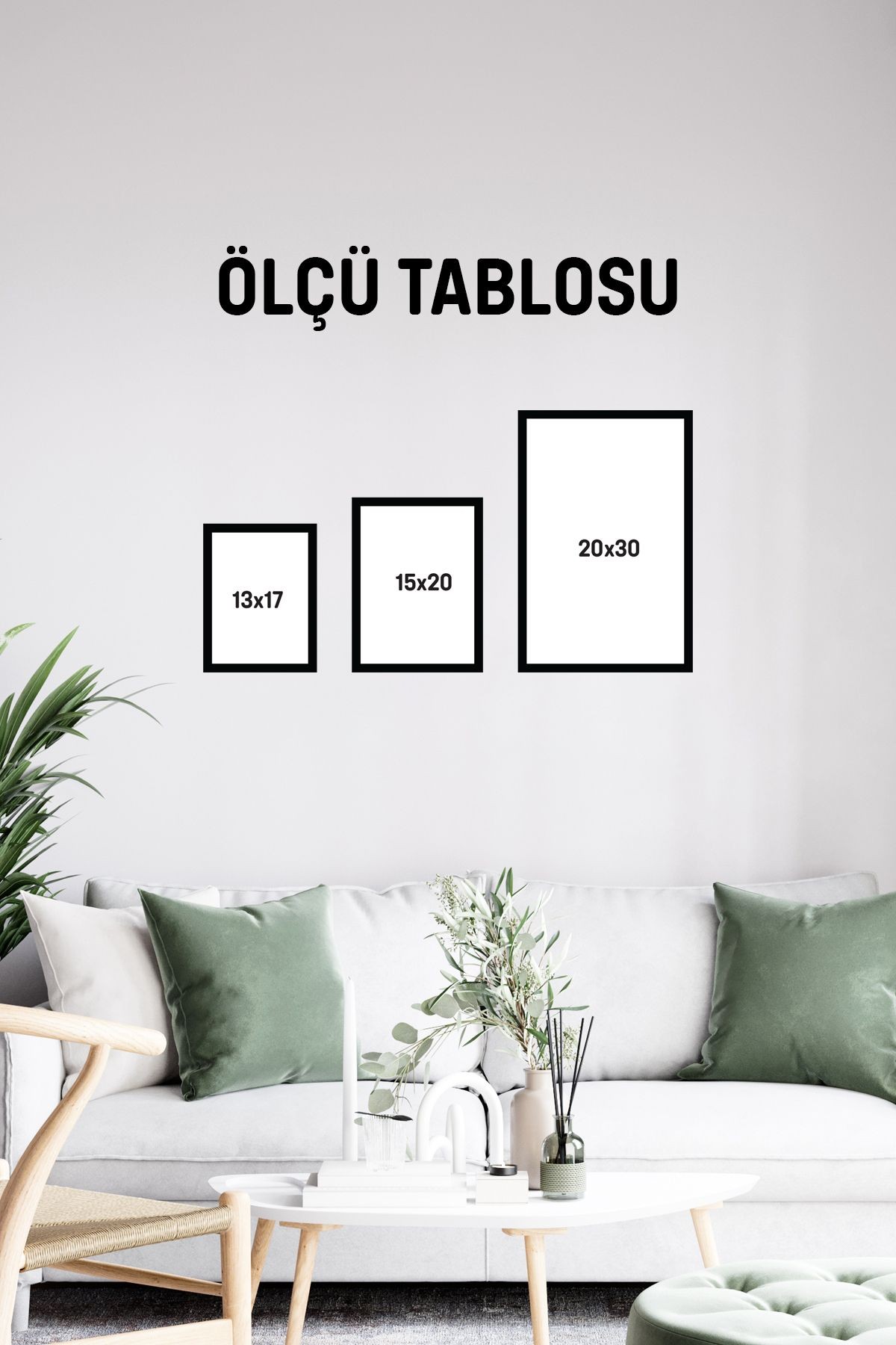 12 Parça Çerçeve Görünümlü Mdf Tablo Seti Blue Rainy