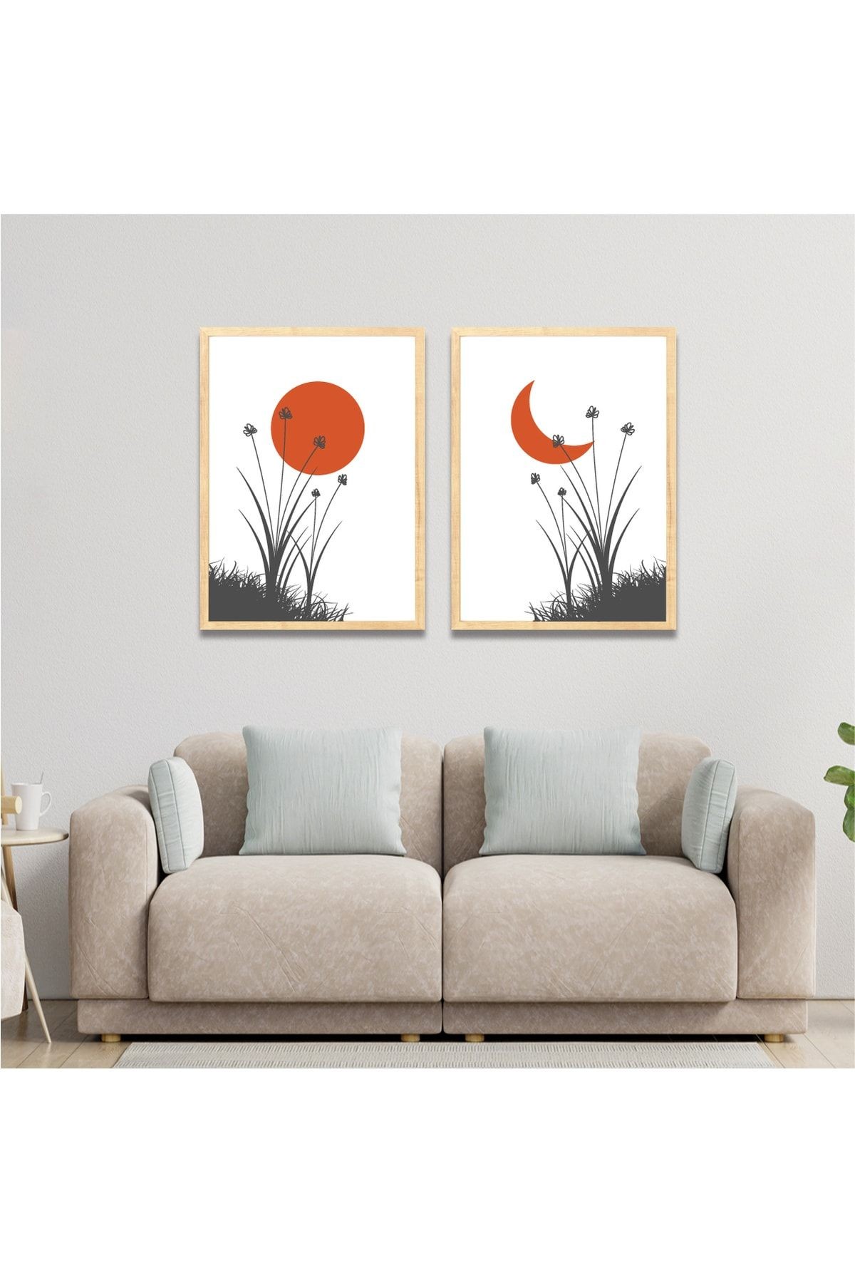 Çerçeveli Dekoratif Tablo Seti Orange Moon