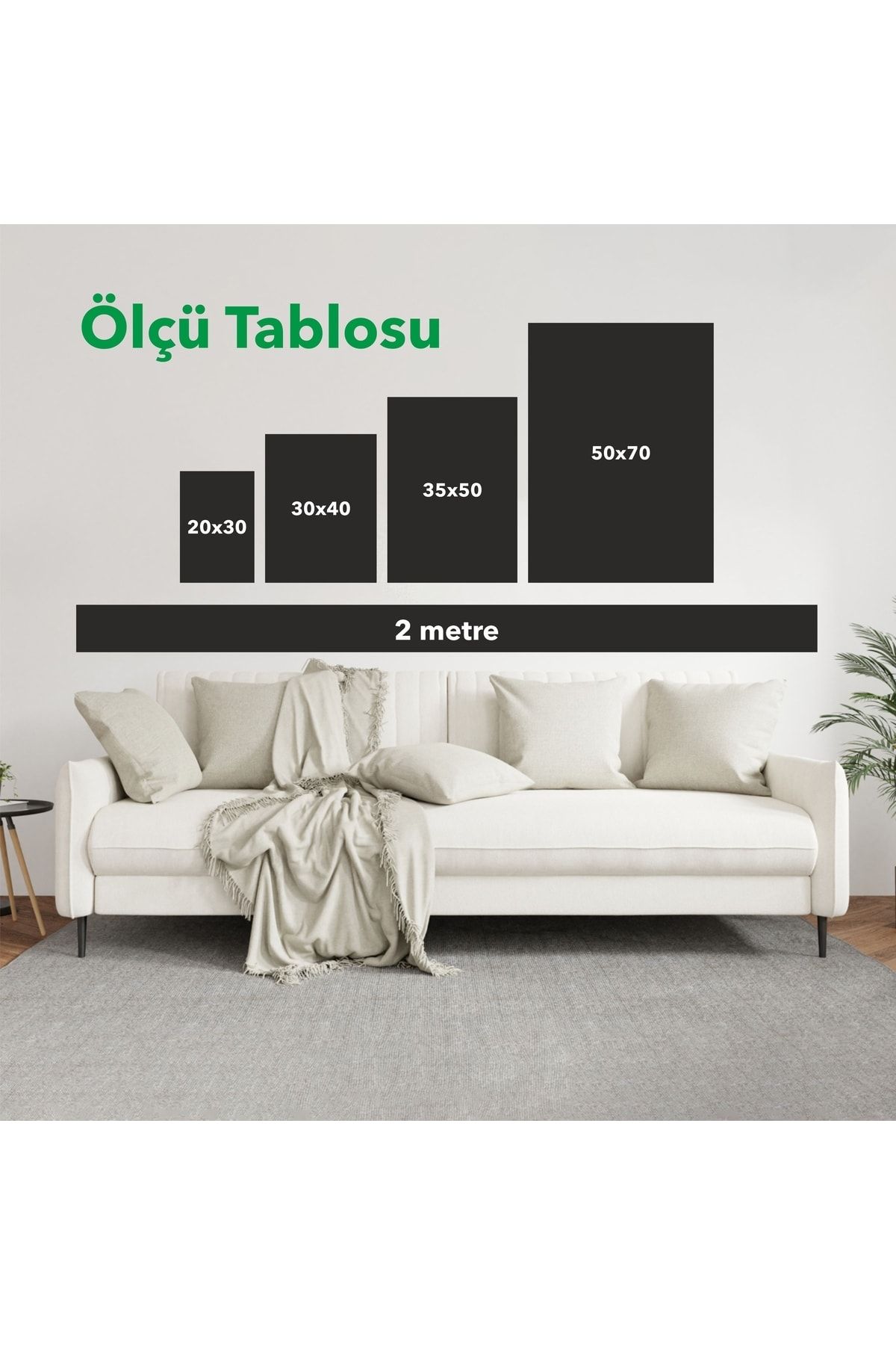 Ahşap Çerçeveli Minimalist 3lü Dekoratif Tablo Seti