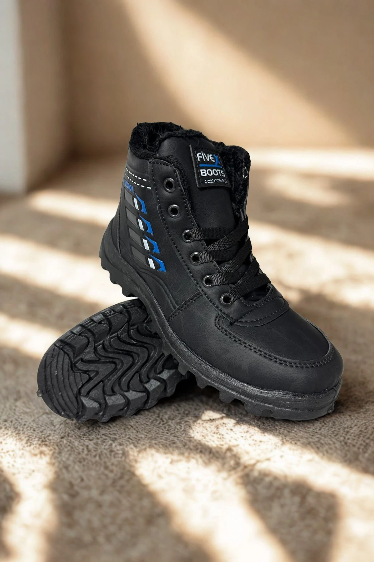 Fivex Siyah Kürklü Outdoor Erkek Bot