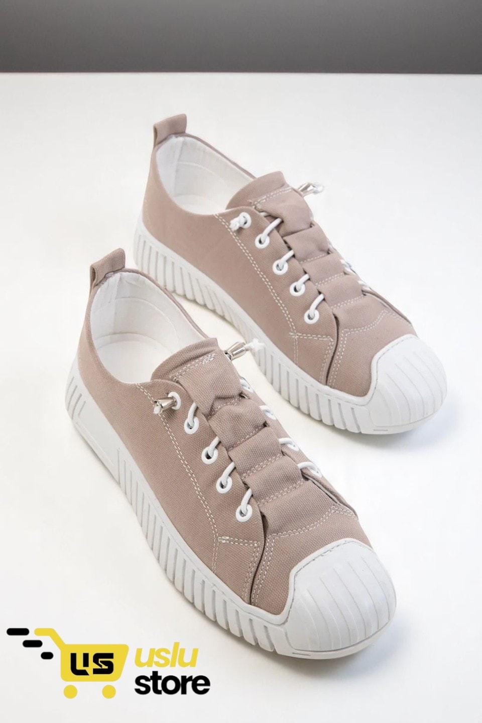 Kadın Lastik Bağcıklı Rahat Spor Ayakkabı Sneaker