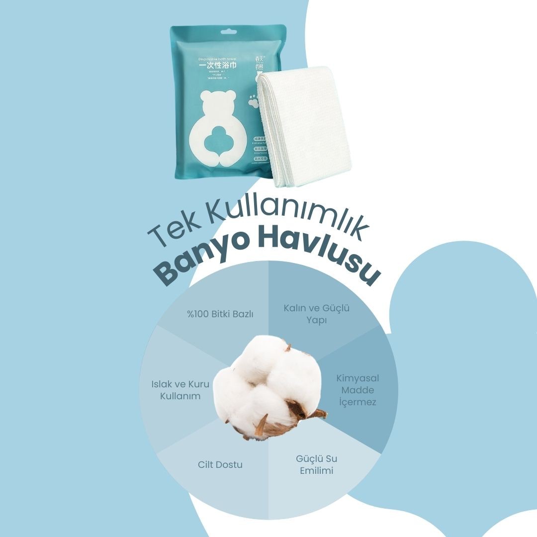Spring bear Tek Kullanımlık Banyo Havlusu 4'lü paket
