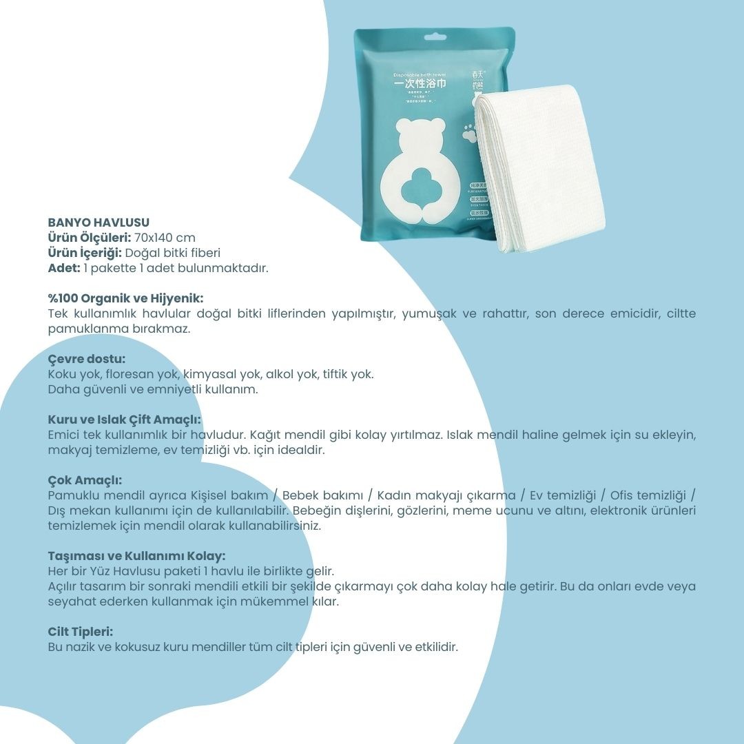 Spring bear Tek Kullanımlık Banyo Havlusu 4'lü paket