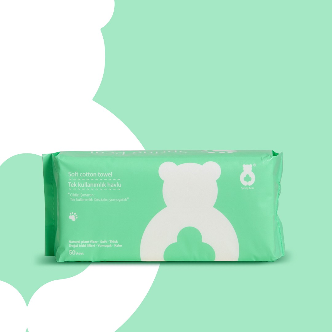 Spring Bear | Tek Kullanımlık El Ve Yüz Kurulama Havlusu 50 Yaprak