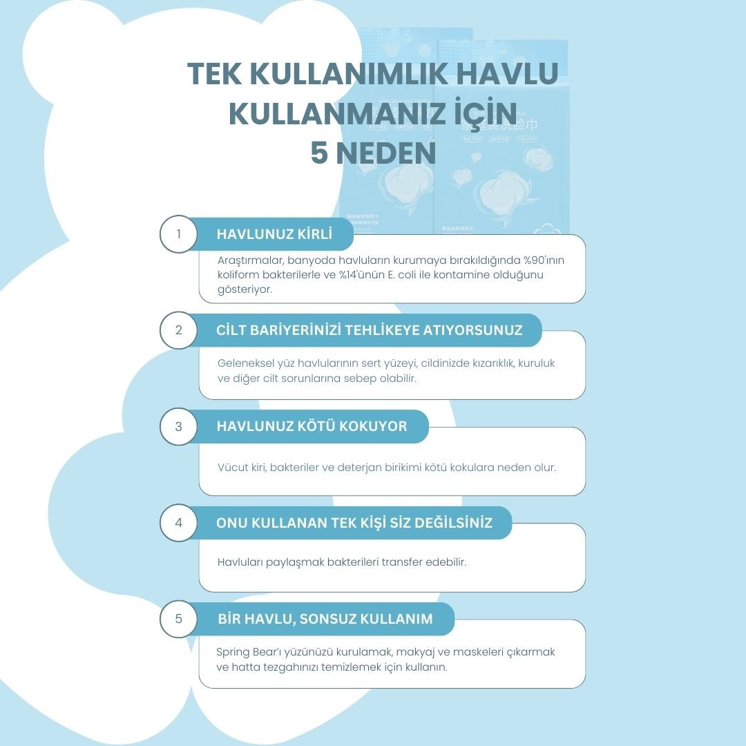 Spring bear Aile Boyu Tek Kullanımlık El Ve Yüz Kurulama Havlusu 160 Yaprak