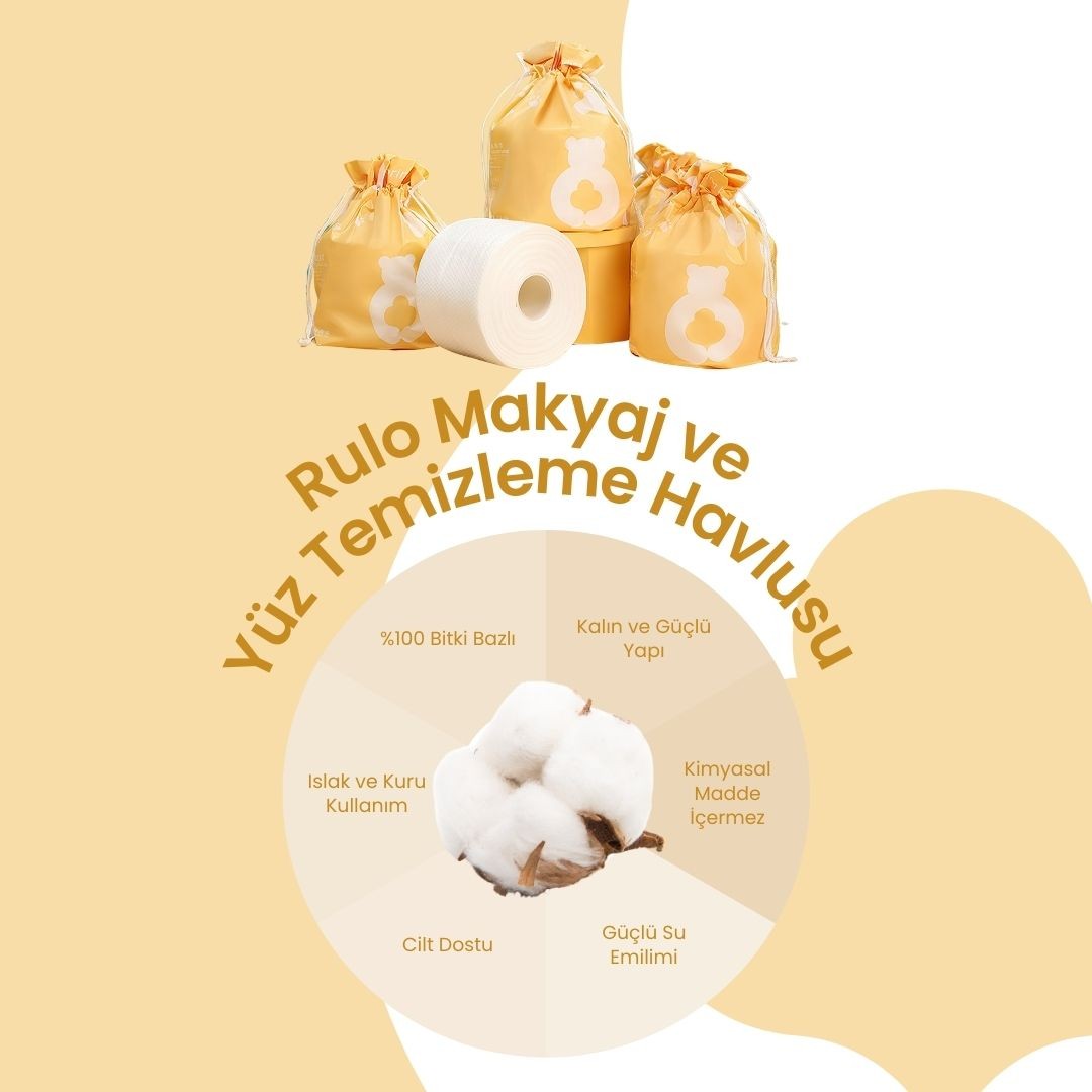 Spring bear Tek Kullanımlık Rulo El Ve Yüz Havlusu 50'Li