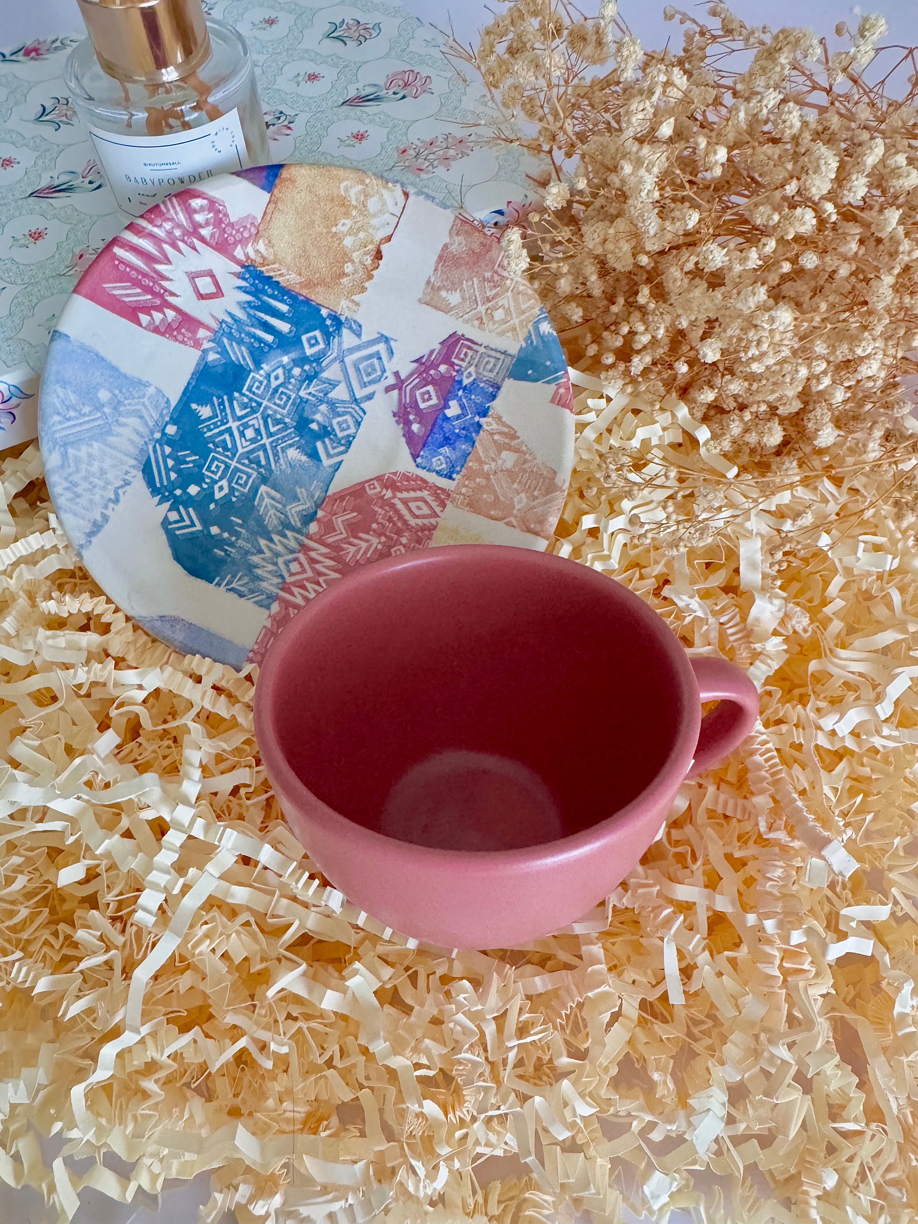 Çay Fincanı-Renkli  Pembe