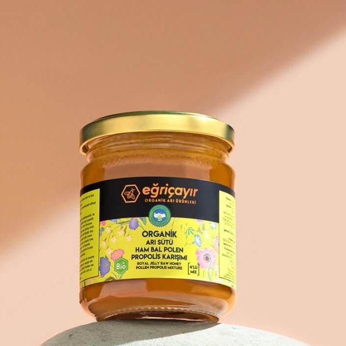 Eğriçayır Organik Arı Sütü- Bal- Polen- Propolis Karışımı 240g