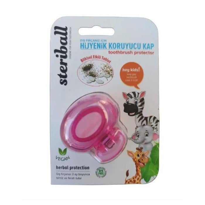Steriball Diş Fırçası Koruma Kabı - Çocuk Açık Pembe