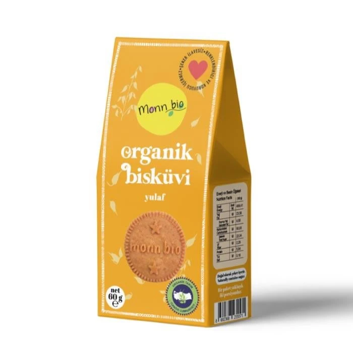 Monn Bio Organik Yulaflı Bisküvi 60g