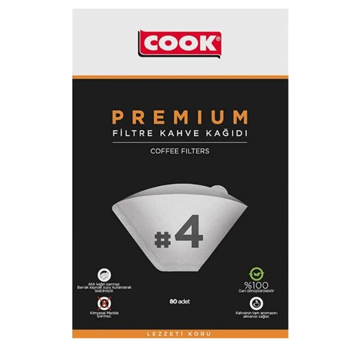 Cook Premium Filtre Kahve Kağıdı Ebat 4 - 80 adet