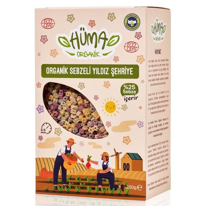 Hüma Organik Sebzeli Yıldız Şehriye 350g