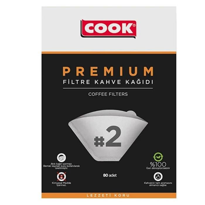 Cook Premium Filtre Kahve Kağıdı Ebat 2 - 80 adet