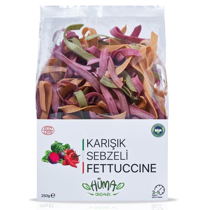 Hüma Organik Karışık Sebzeli Fettucine Makarna 250g