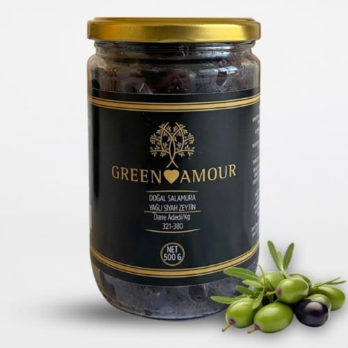 Green Amour Salamura Siyah Zeytin 500g