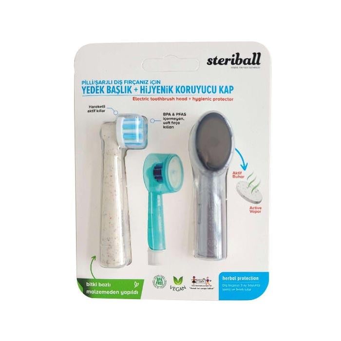 Steriball Şarjlı Diş Fırçası Yedek Başlık ve Koruyucu Kapak