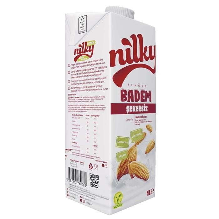 Nilky Badem İçeceği Şekersiz 1 lt