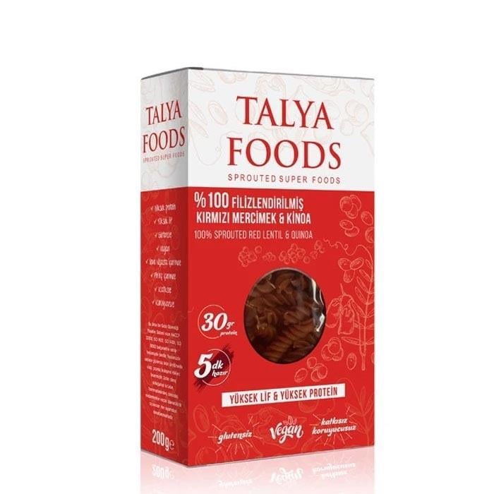 Talya Foods Filizlendirilmiş Glutensiz Kırmızı Mercimek - Kinoa Makarna 200g
