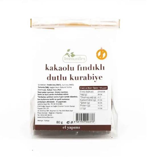 Immunflex Dutlu Fındıklı Kakaolu Kurabiye 80g