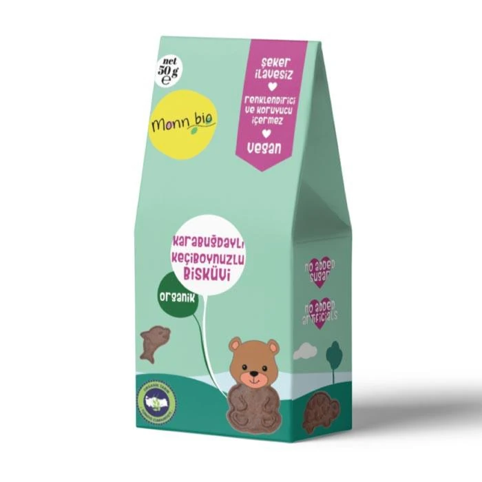 Monn Bio Organik Karabuğdaylı Keçiboynuzlu Çocuk Bisküvisi 50g