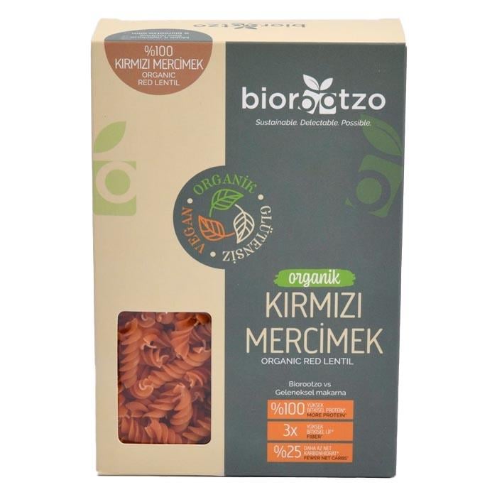 Biorootzo Organik Glütensiz Kırmızı Mercimek Burgu Fusilli Makarna 200g