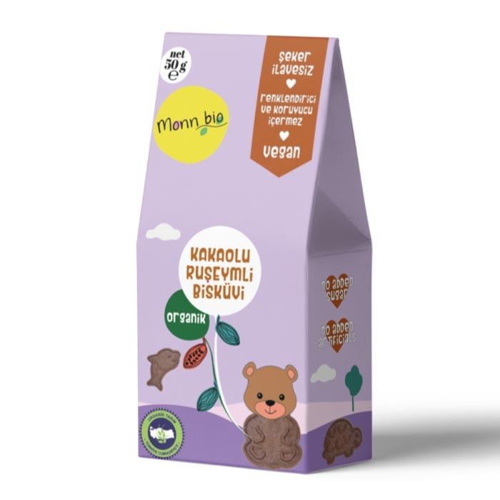 Monn Bio Organik Kakaolu Ruşeymli Çocuk Bisküvisi 50g