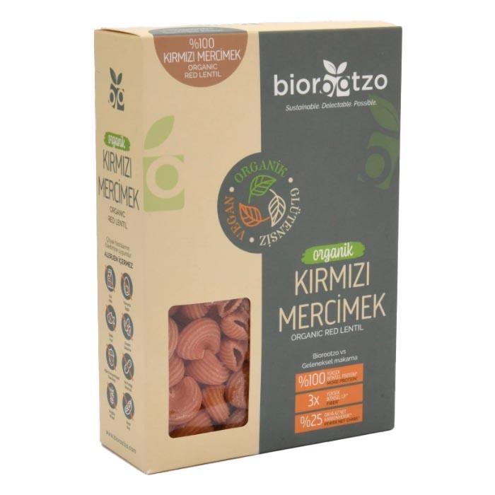 Biorootzo Organik Glütensiz Kırmızı Mercimek Mantı Makarna 200g