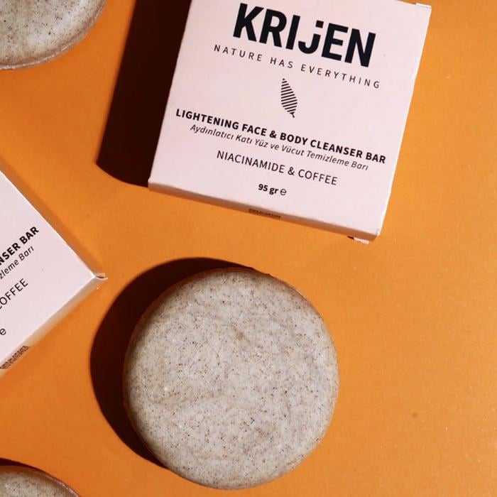 Krijen Yüz ve Vücut Temizleme Barı Aydınlatıcı Etkili Niacinamide - Kahve 95g