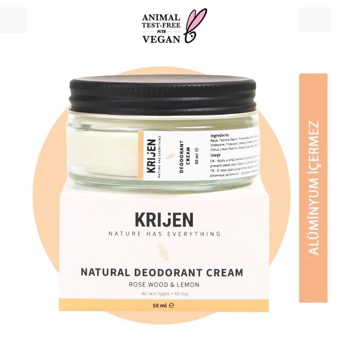 Krijen Krem Deodorant Gül Ağacı ve Limon 50ml