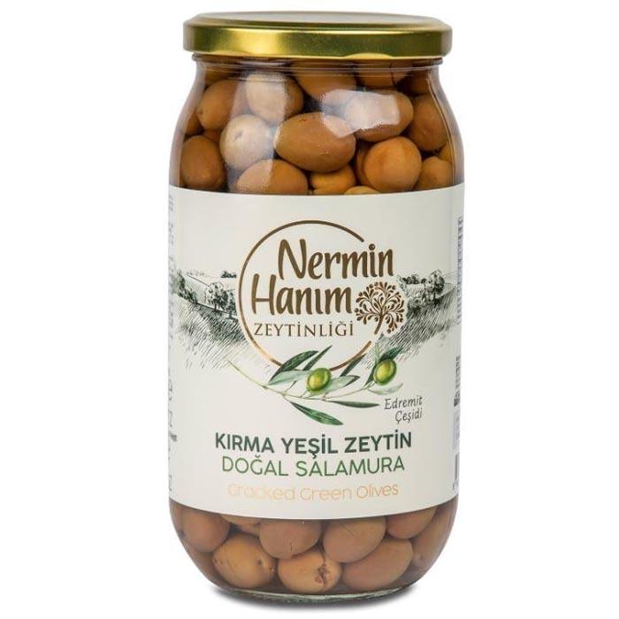 Nermin Hanım Yeşil Kırma Zeytin Edremit 650g