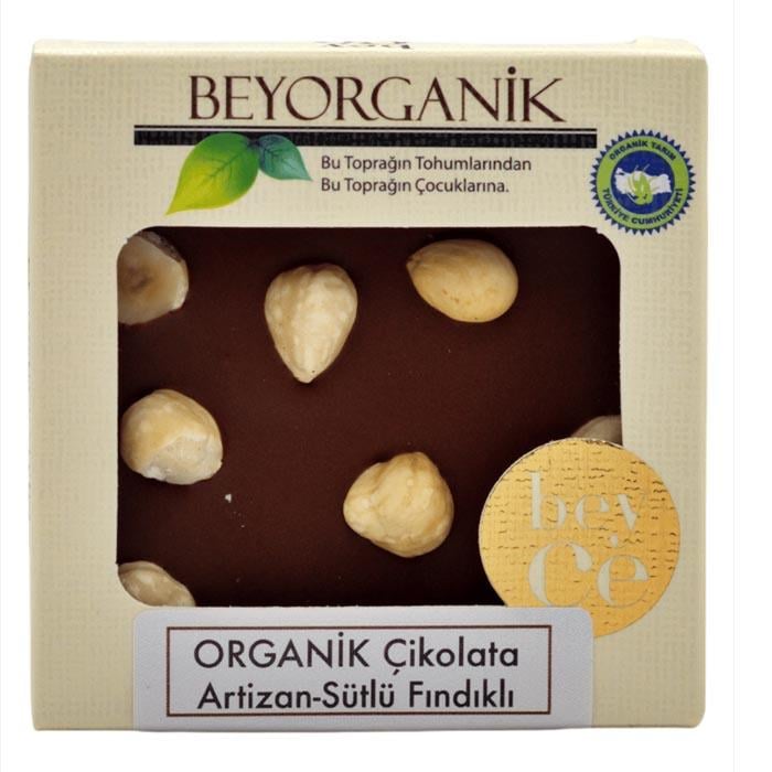 Beyorganik Organik Çikolata Sütlü Fındıklı 40g