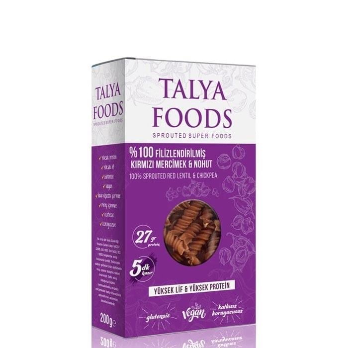 Talya Foods Filizlendirilmiş Glutensiz Kırmızı Mercimek - Nohut Makarna 200g