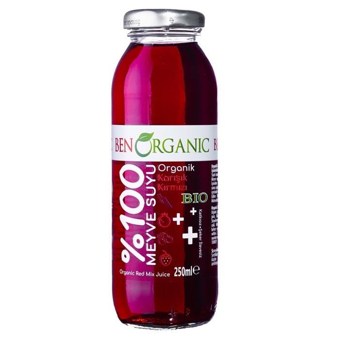 BenOrganic Kırmızı Karışık Meyve Suyu 250ml