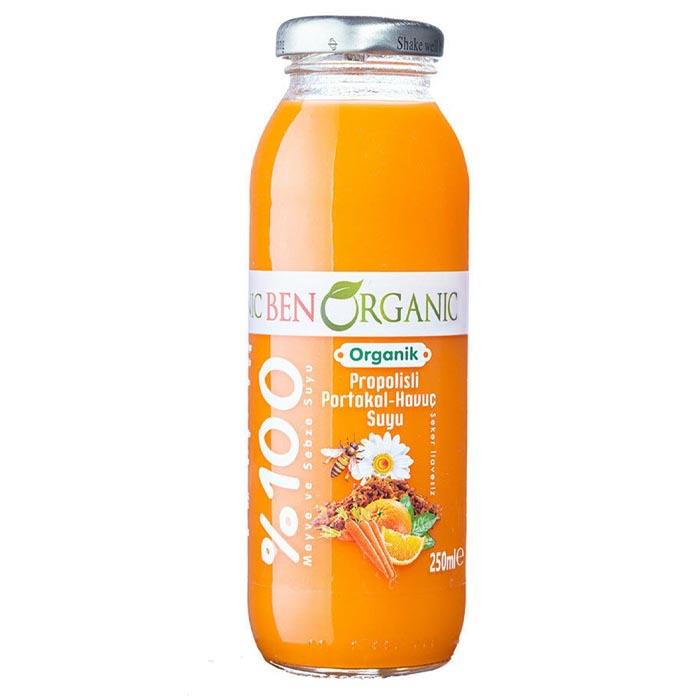 BenOrganic Propolisli Portakal Havuç Meyve Suyu 250ml