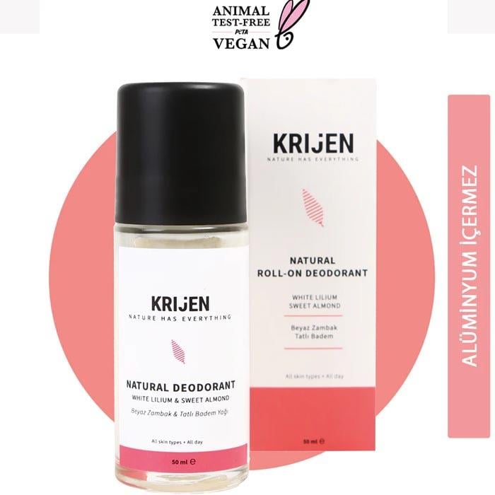 Krijen Roll-On Deodorant Beyaz Zambak ve Tatlı Badem 50ml