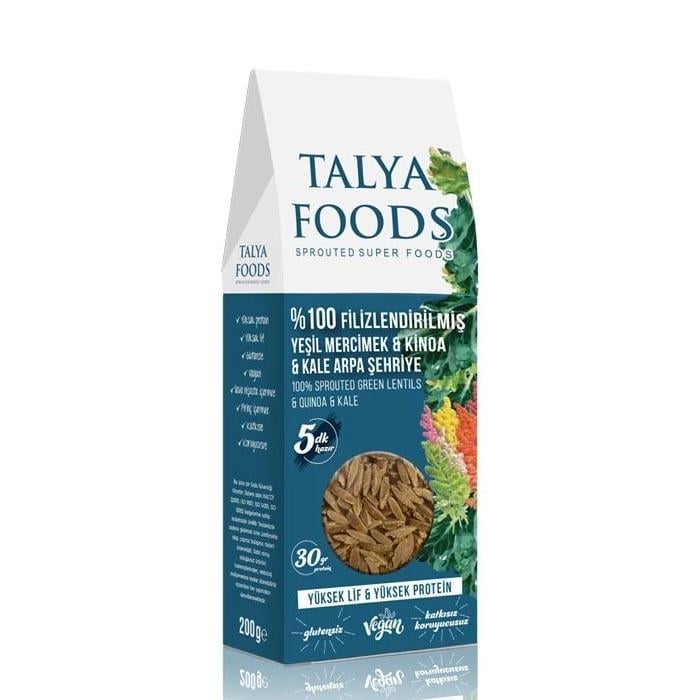 Talya Foods Filizlendirilmiş Glutensiz Yeşil Mercimek - Kinoa - Kale Arpa Şehriye 200g