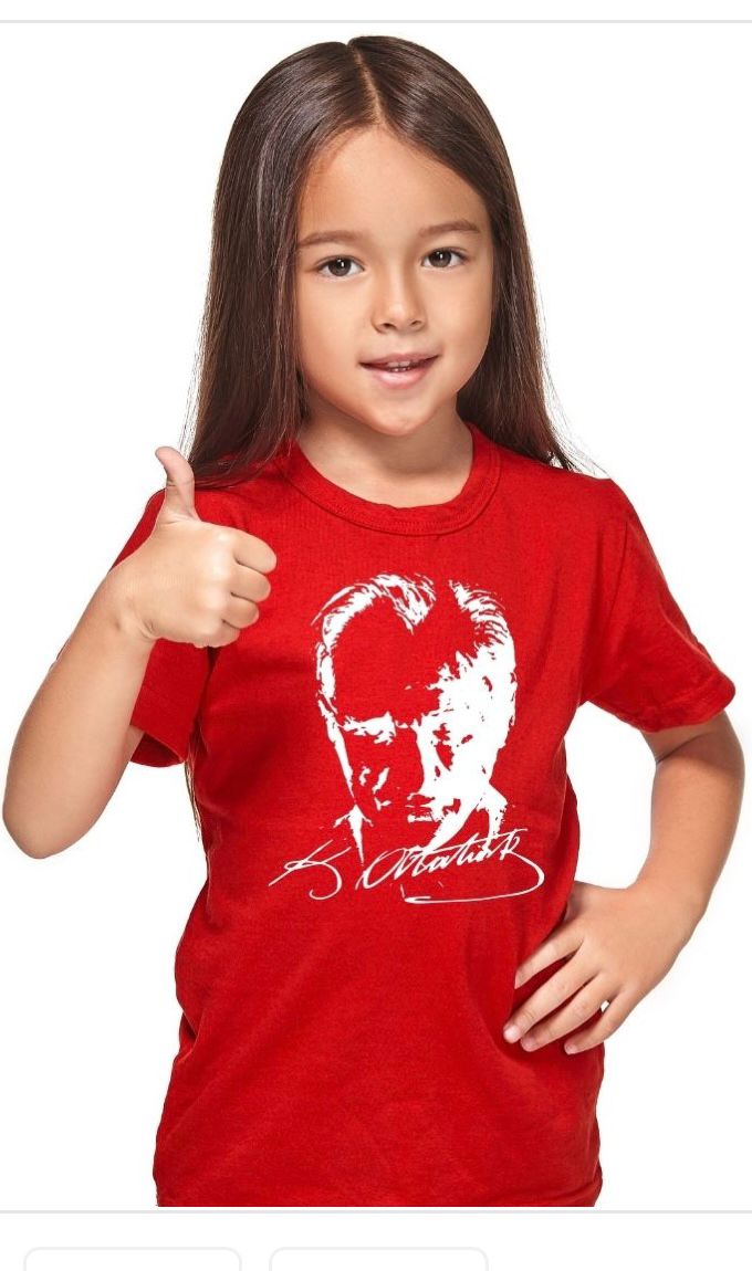 Atatürk Baskılı Çocuk Tişört Kırmızı