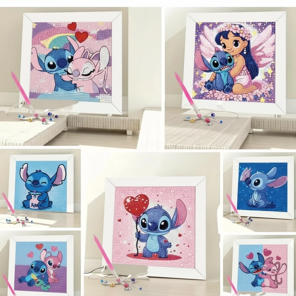 Stich ve Angel Elmas Boyama 