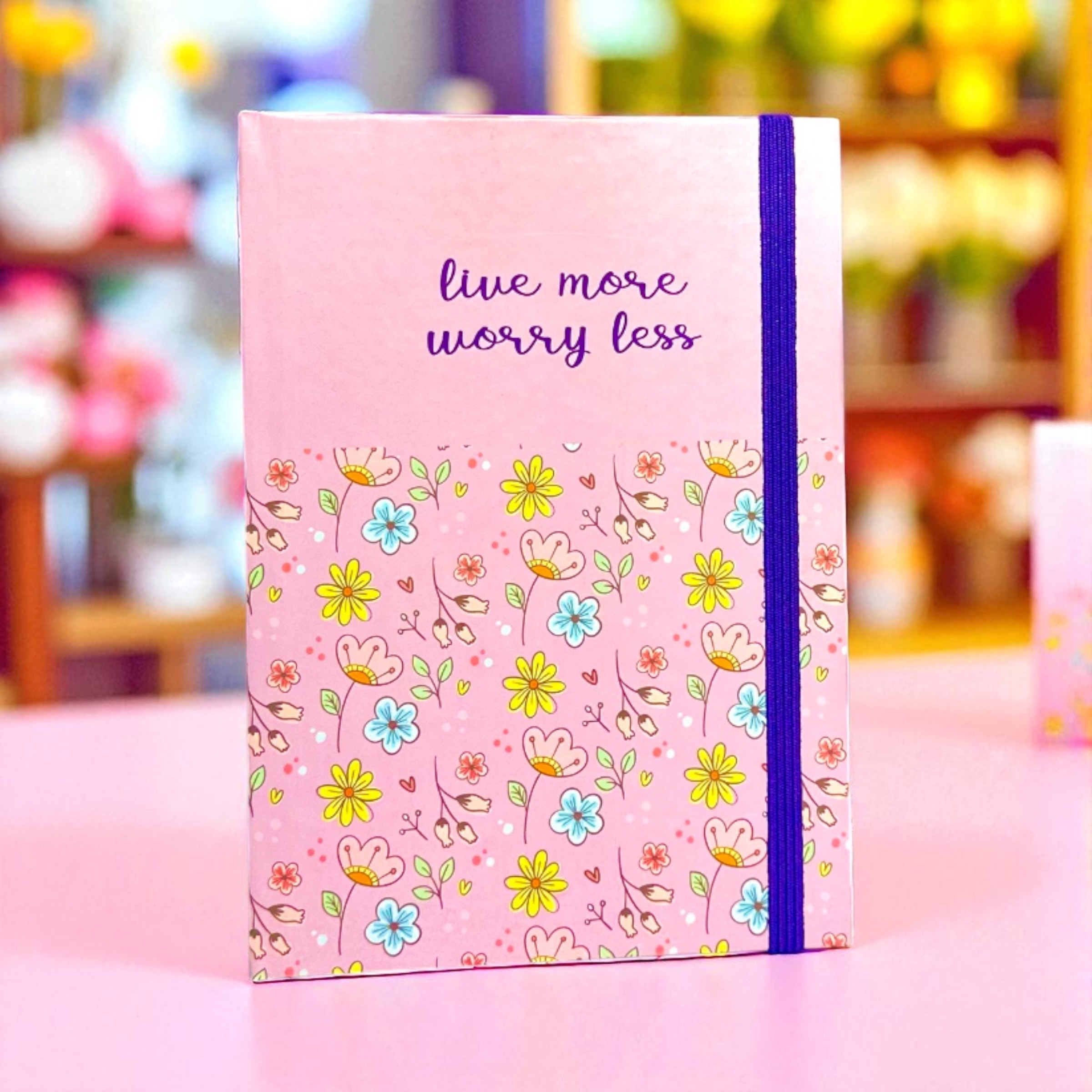 İngillzce Slogan Tasarım Sert Kapaklı Lastikli Defter 