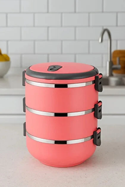 Freshbox 3 Katlı Sızdırmaz Yemek Termosu Sefer Tası 1,8 Lt 6 ADET