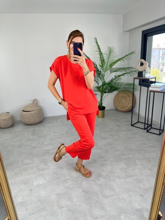 Kadın Bisiklet Yaka Paça Pensli Aerobin Kumaş İkili Takım