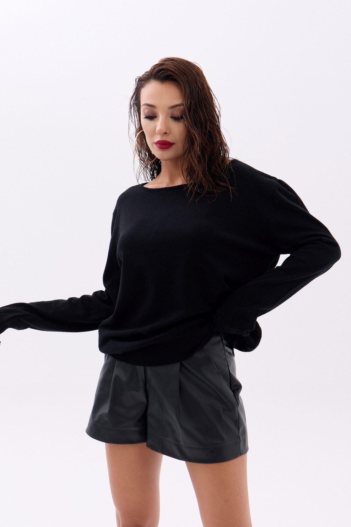 4216 TRİKO DÜZ SALAŞ KAZAK-SİYAH