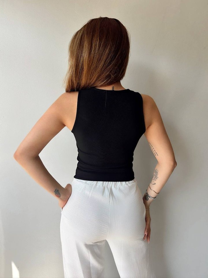 Kadın Kumaş Dantel Detaylı Bluz