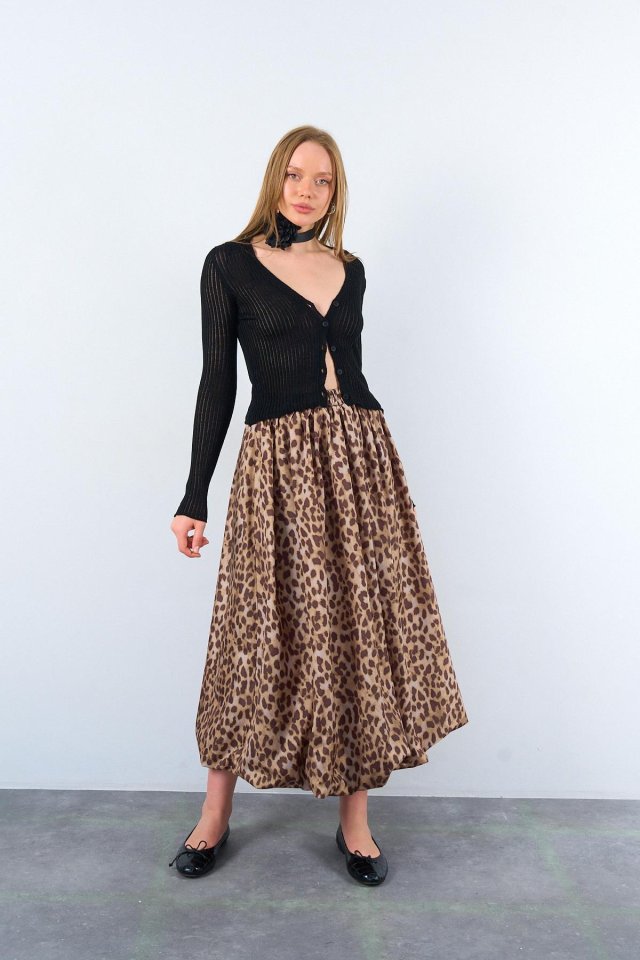 İnce Fitilli Hırka - Siyah